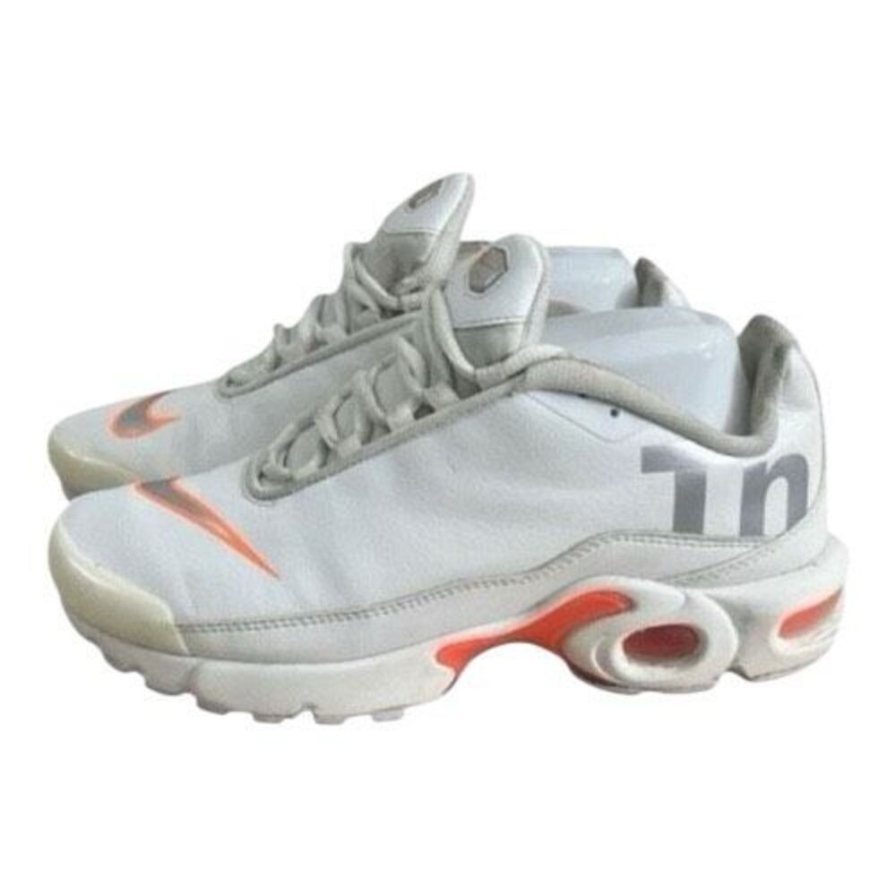 Nike Air Max Plus TN SE GS Kids Sneakers Size 7Y White Silver Orange AR0005-100